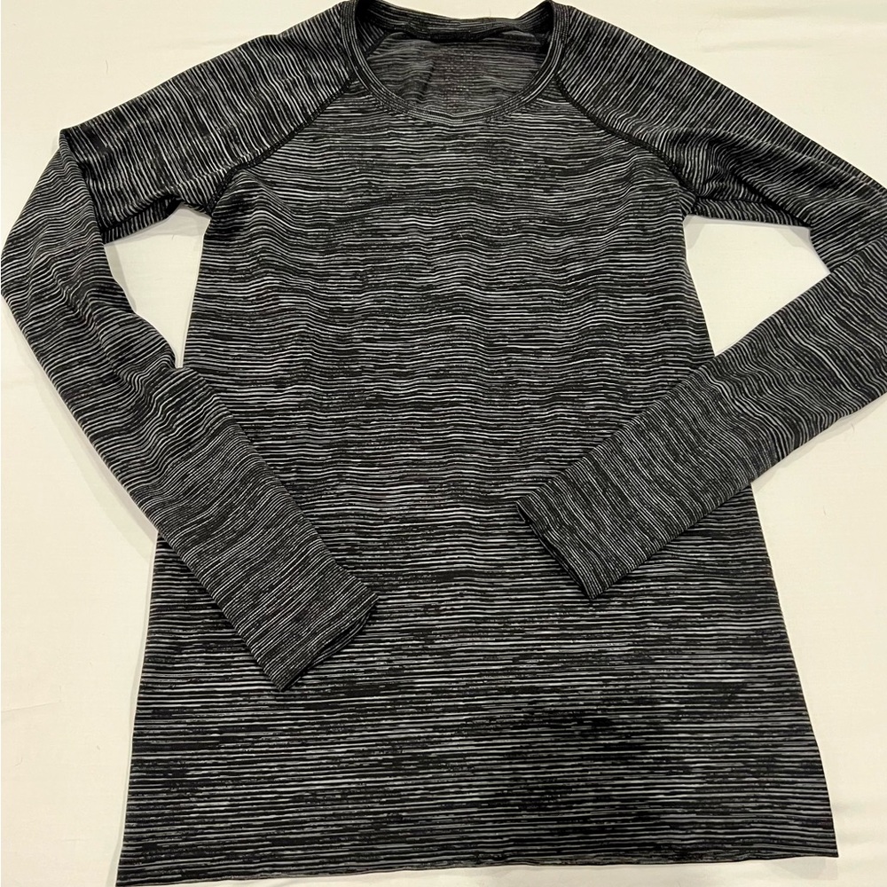Lulu striped Swift Speed long sleeve top.